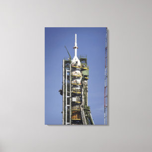 The Soyuz rocket is erected into position 3 Canvas Print