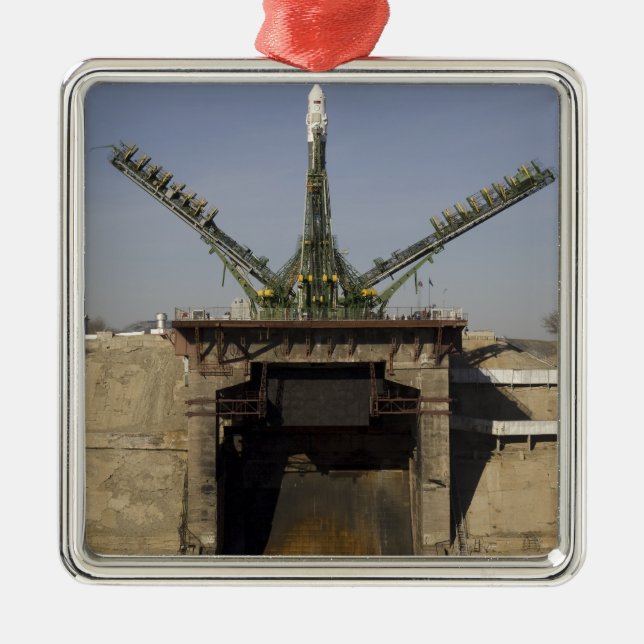 The Soyuz rocket is erected into position 3 Metal Tree Decoration (Front)