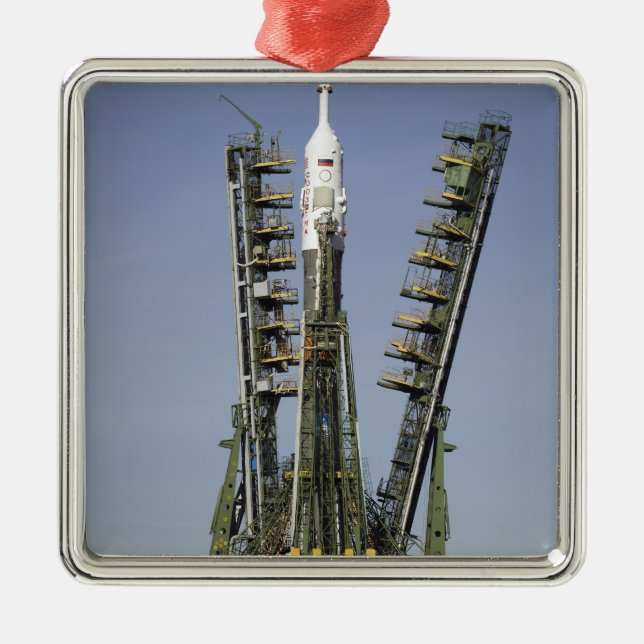 The Soyuz rocket is erected into position 4 Metal Tree Decoration (Front)