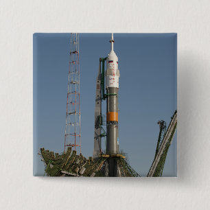 The Soyuz rocket shortly after arrival 15 Cm Square Badge