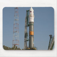 The Soyuz rocket shortly after arrival