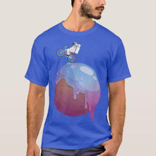 The Space AtroBike Astronaut Bicycle Riding Chocol T-Shirt