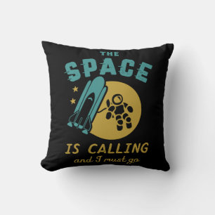 The Space is Calling I Must Go Vintage Astronomy Cushion