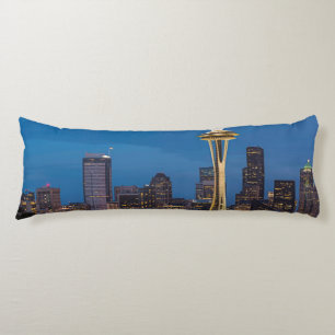The Space Needle and downtown Seattle Body Cushion