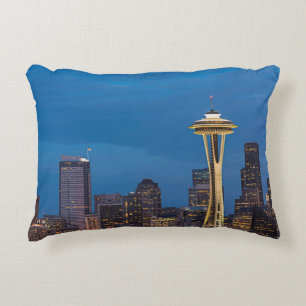 The Space Needle and downtown Seattle Decorative Cushion