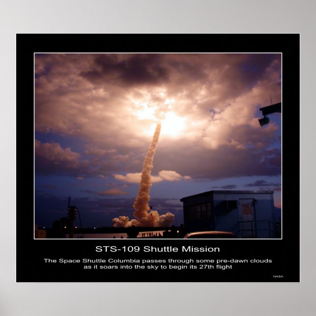 The Space Shuttle Columbia soars into the Sky Poster (Front)
