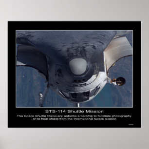 The Space Shuttle Discovery performs a backflip Poster