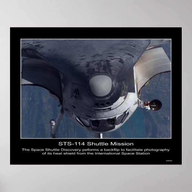 The Space Shuttle Discovery performs a backflip Poster (Front)