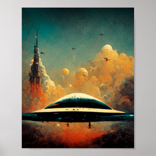 The Spaceport Sci-Fi Art Poster
