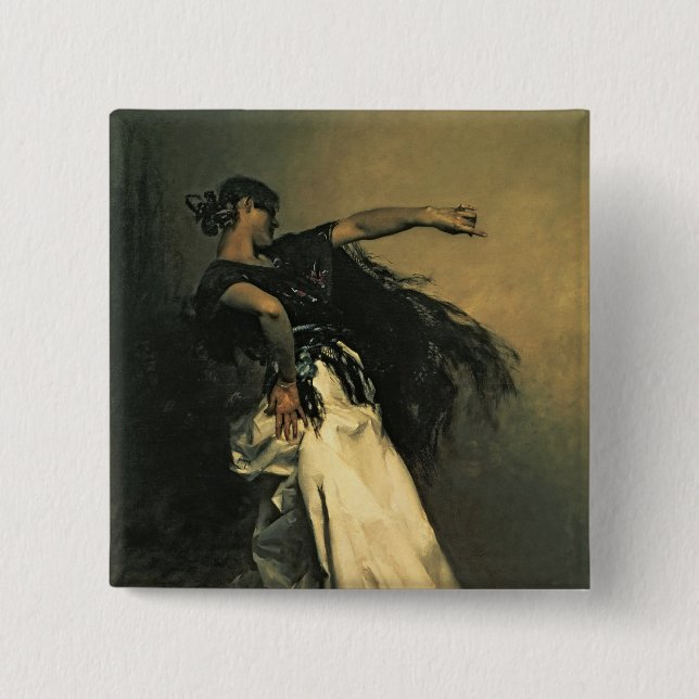 The Spanish Dancer, study for 'El Jaleo', 1882 15 Cm Square Badge (Front)