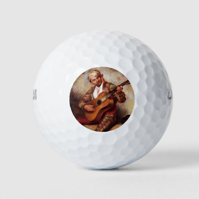 The Spanish Guitarist (by Pierre-August Renoir) Golf Balls (Front)