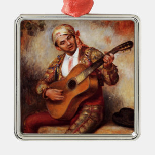 The Spanish Guitarist (by Pierre-August Renoir) Metal Tree Decoration