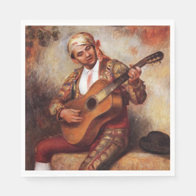 The Spanish Guitarist (by Pierre-August Renoir) Napkin (Front)