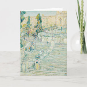 The Spanish Stairs, Rome Childe Hassam Card