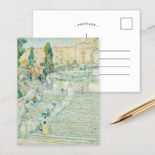 The Spanish Stairs, Rome   Childe Hassam Postcard