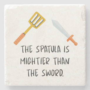 The Spatula is mightier than the Sword Stone Coaster