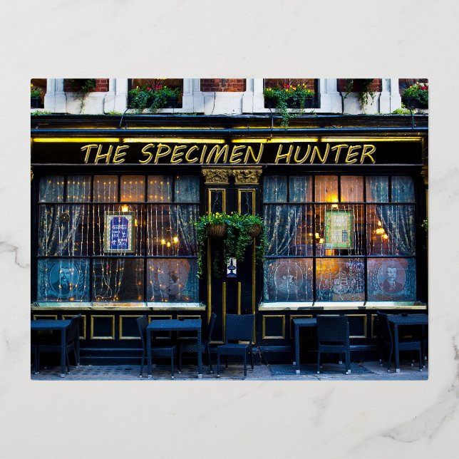The Specimen Hunter Pub  Foil Holiday Postcard (Front)