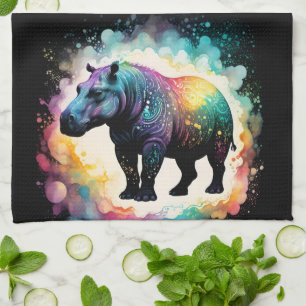 The Spectral Hippo: A Holographic Journey Tea Towel