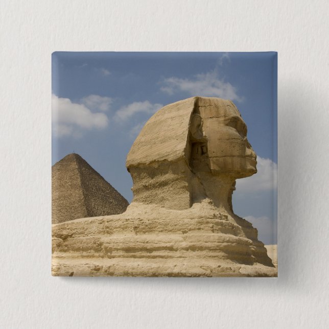 The Sphinx, Giza, Al Jizah, Egypt 15 Cm Square Badge (Front)