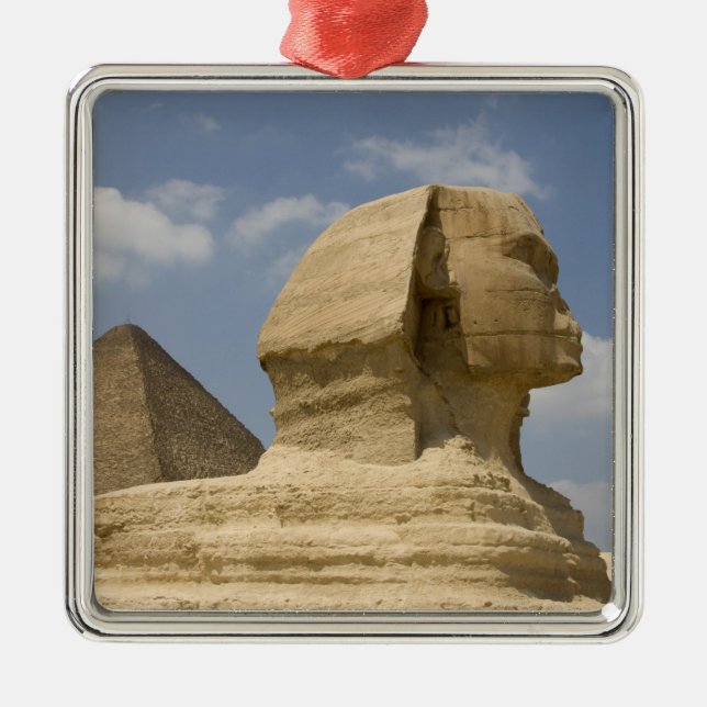 The Sphinx, Giza, Al Jizah, Egypt Metal Tree Decoration (Front)