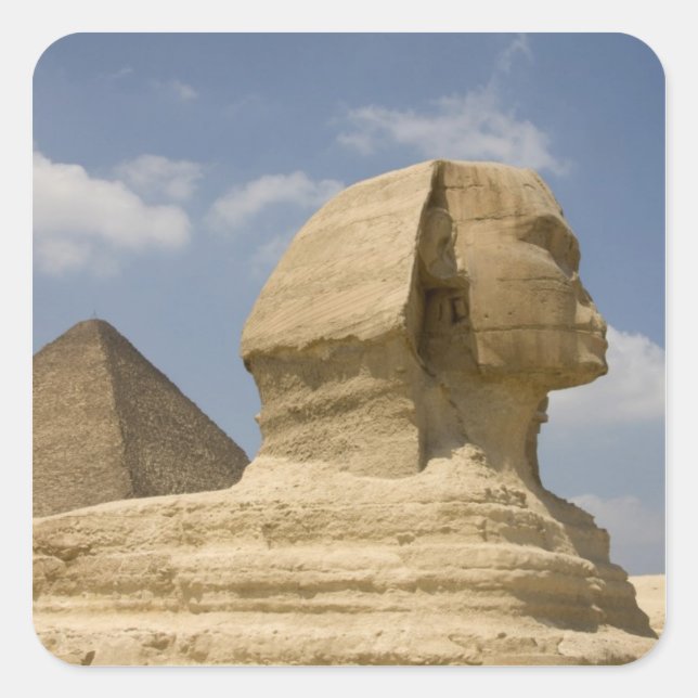 The Sphinx, Giza, Al Jizah, Egypt Square Sticker (Front)