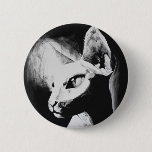 The Sphynx Cat Hairless Kitty Pet Portrait Art 6 Cm Round Badge