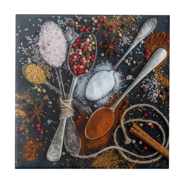 The Spices on Spoons Tile (Front)