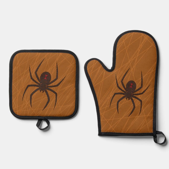 The Spider's Web Oven Mitt & Pot Holder Set (Front)