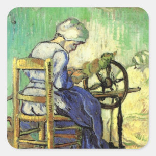 The Spinner by Vincent van Gogh Square Sticker
