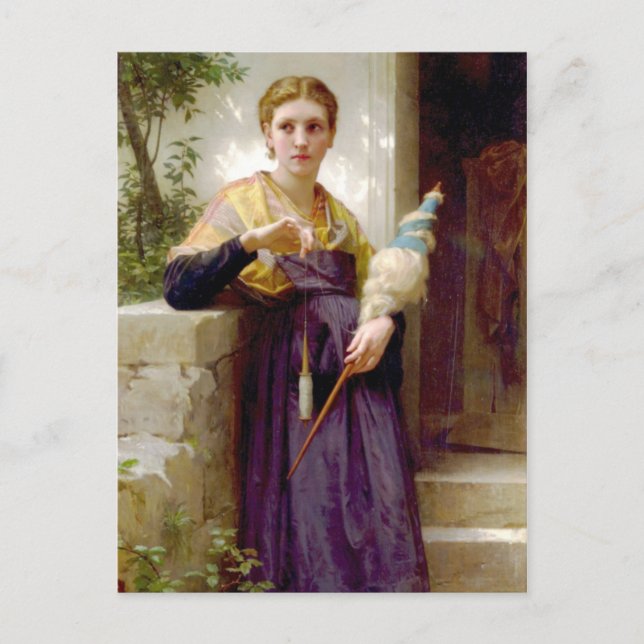 The Spinner, William-Adolphe Bouguereau Postcard (Front)