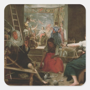The Spinners, or The Fable of Arachne, 1657 Square Sticker