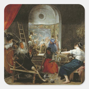 The Spinners, or The Fable of Arachne, 1657 Square Sticker
