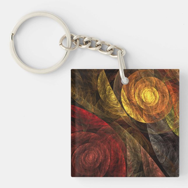 The Spiral of Life Abstract Art Key Ring (Front)