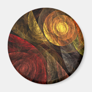 The Spiral of Life Abstract Art Round Magnet