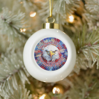 The Spirit Of 1776, 2026 America’s Red Eagle Firew Ceramic Ball Christmas Ornament
