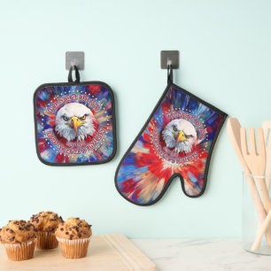 The Spirit Of 1776, 2026 America’s Red Eagle Firew Oven Mitt & Pot Holder Set