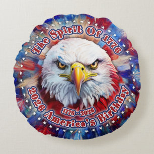 The Spirit Of 1776, 2026 America’s Red Eagle Firew Round Cushion