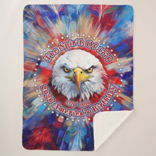 The Spirit Of 1776, 2026 America’s Red Eagle Firew Sherpa Blanket