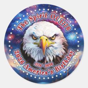 The Spirit Of 1776, 2026 Brown Eagle Fireworks M Classic Round Sticker