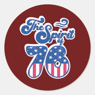 The Spirit Of 76 Vintage Retro 4th of July Classic Round Sticker