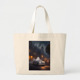 The Spirit of All Hallows' Eve A Ghost's Joyride Large Tote Bag