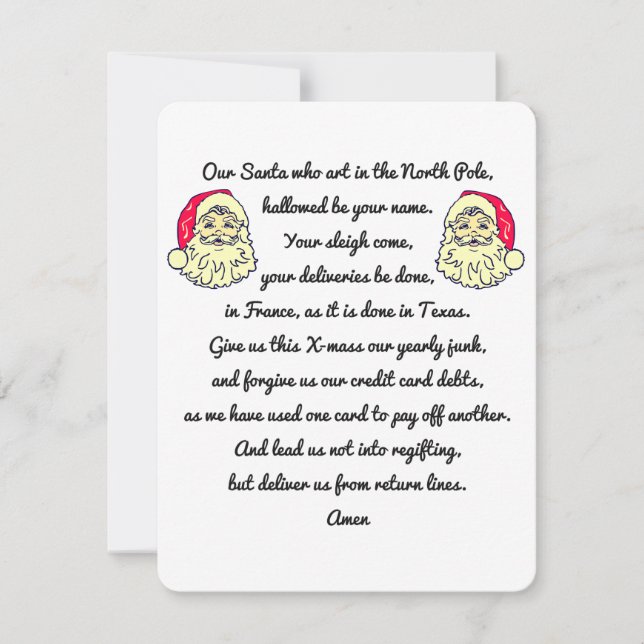 The Spirit Of Christmas satire Thank You Card (Front)