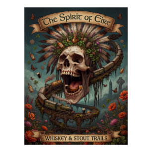 The Spirit of Éire - Irish Whiskey & Stout Skull A Poster