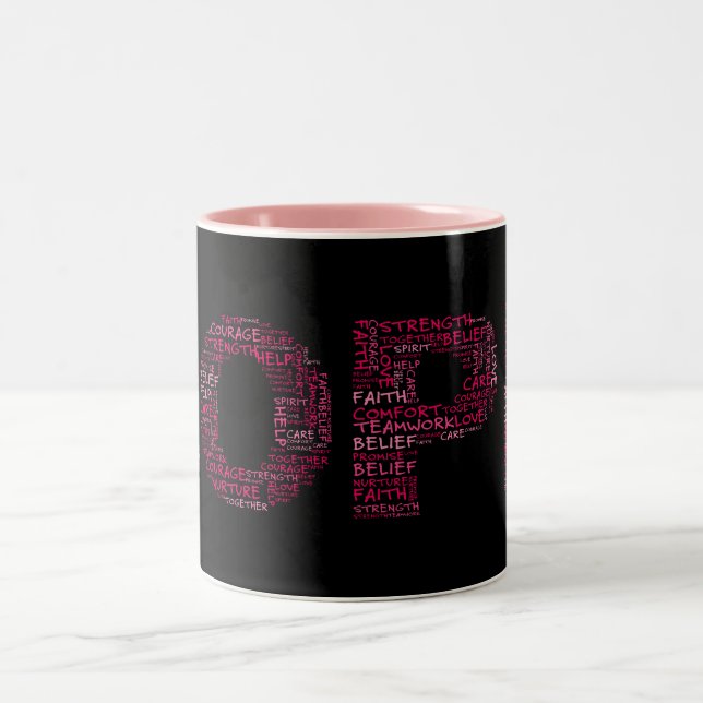 The Spirit of Hope (Pink Text) Two-Tone Coffee Mug (Center)