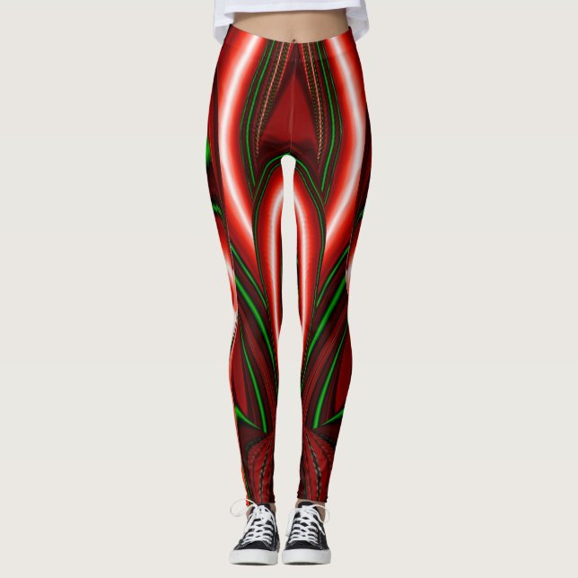 The spirit of Love and Hope Abstract 3D Rainbowart Leggings (Front)
