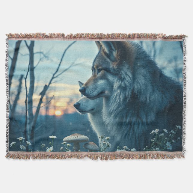 The spirit of the wolves throw blanket (Front)