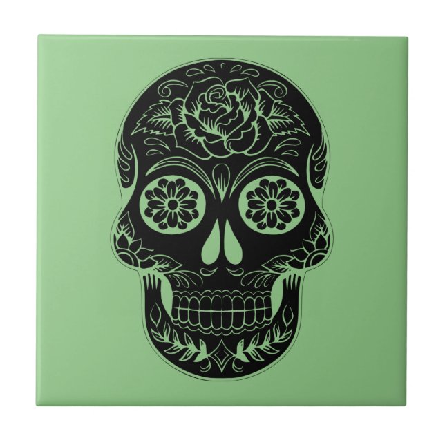 The Spirit of Tradition and Art - Sugar Skull Tile (Front)