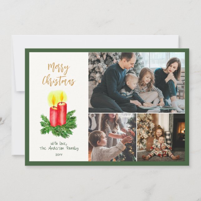 The Spirt of Christmas Advent Candles 3 Photo  Holiday Card (Front)