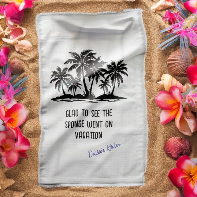 The Sponge Went on Vacation Tea Towel (Creator Uploaded)