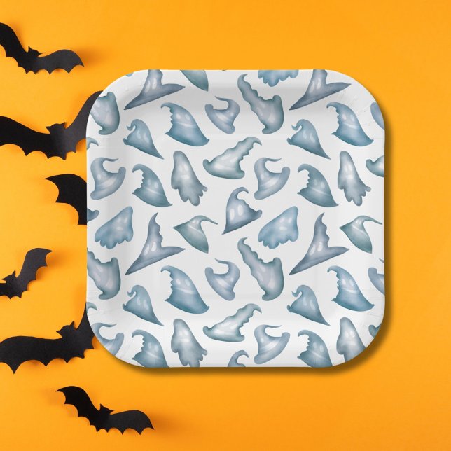 The Spooky Boo Witch Hats Halloween Paper Plate (Creator Uploaded)